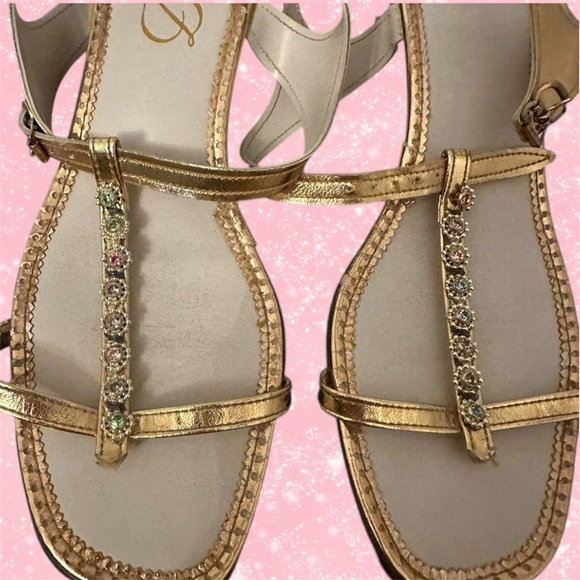 Vintage Delmar gold bejeweled sandal heels ⭐️ - Picture 2 of 4